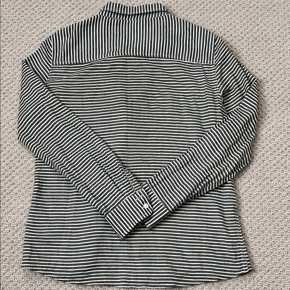 Marine Layer Black and White Striped Button-Down Shirt - Picture 4 of 4